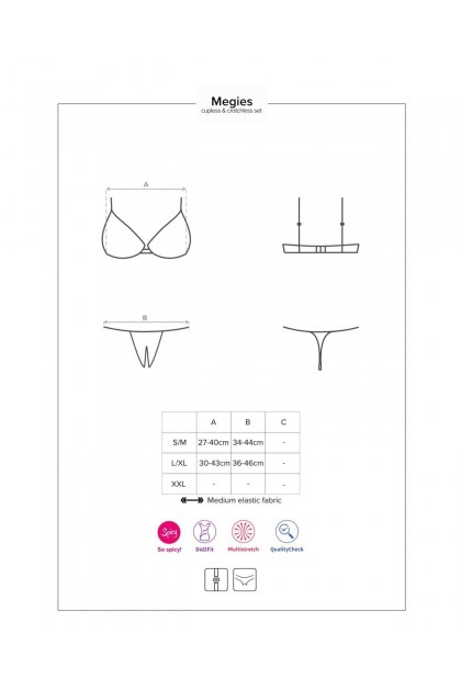 Ensemble de lingerie rouge et noir megies  set - S/M