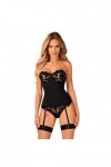 Corset noir avec string editya - OBSESSIVE - XS/S - Love Shop Avenue