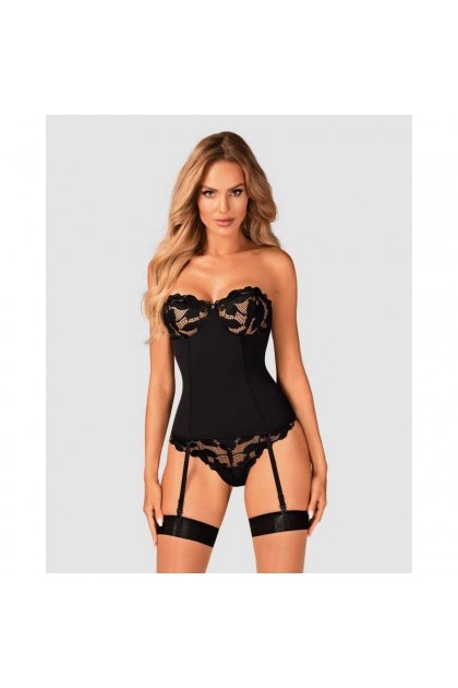 Corset noir avec string editya - OBSESSIVE - XS/S - Love Shop Avenue