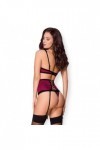 Ensemble de lingerie 3 pièces cerise 861-SEG-5 - S/M