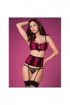 Ensemble de lingerie 3 pièces cerise 861-SEG-5 - S/M