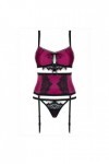 Ensemble de lingerie 3 pièces cerise 861-SEG-5 - S/M