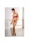 Ensemble de lingerie ouvert 2 pièces rouge doris - 2XL/3XL