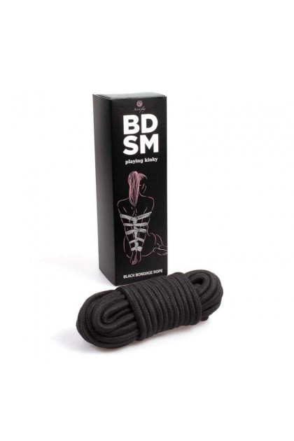 Corde de bondage noire 10 mètres - SECRET PLAY - Love Shop Avenue