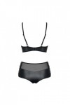 Ensemble de lingerie noir 2 pièces leatheria set - S/M