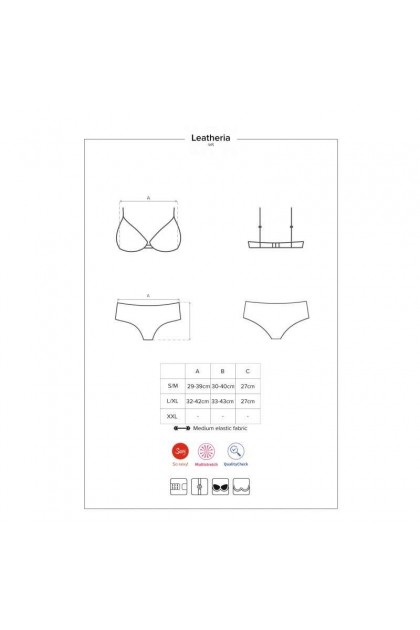 Ensemble de lingerie noir 2 pièces leatheria set - S/M