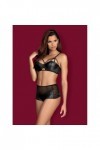 Ensemble de lingerie noir 2 pièces leatheria set - L/XL