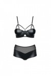 Ensemble de lingerie noir 2 pièces leatheria set - L/XL