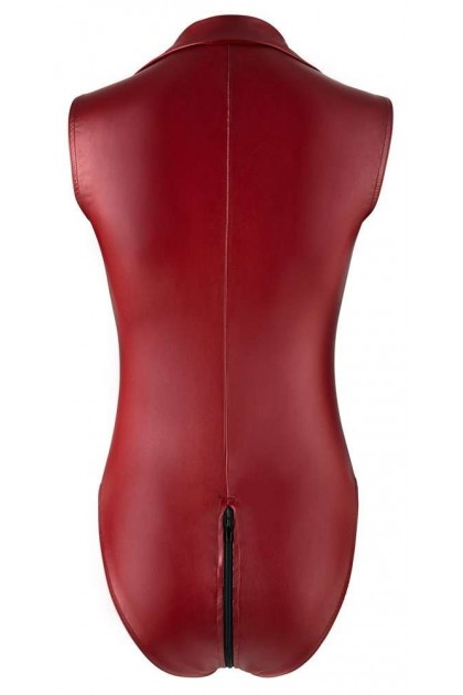 Body ouvert rouge avec fermeture éclair - S - Love Shop Avenue