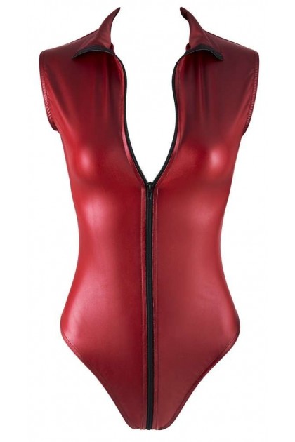Body ouvert rouge avec fermeture éclair - XL - Love Shop Avenue