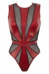 Body rouge et noir wetlook  - S - Love Shop Avenue