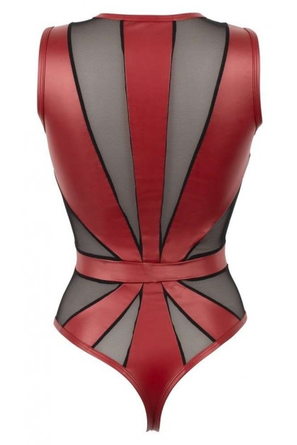 Body rouge et noir wetlook  - L - Love Shop Avenue