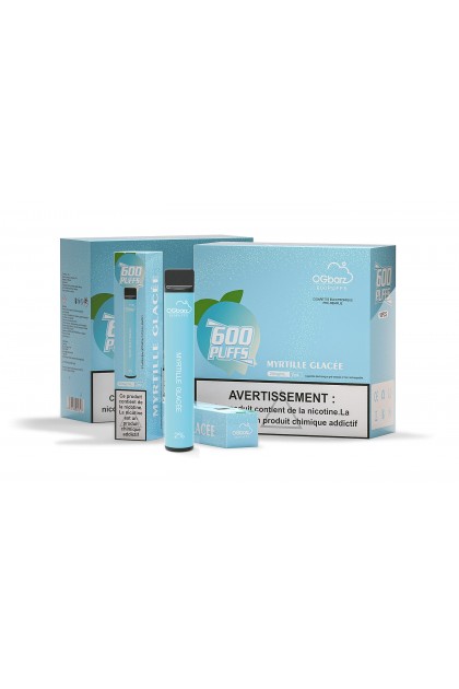 Cigarette électronique ogbarz 600 puffs - GOUT MIRTILLE GLACÉE