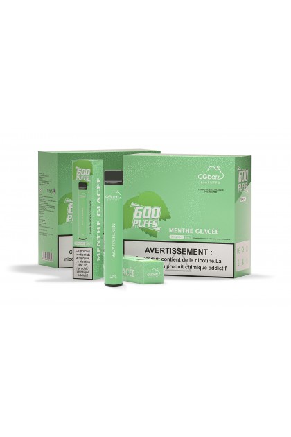 Cigarette électronique ogbarz 600 puffs - GOUT MENTHE GLACÉE