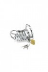 Cage de chasteté couleur argent avec 3 cockrings 40mm - 45MM - 50 MM