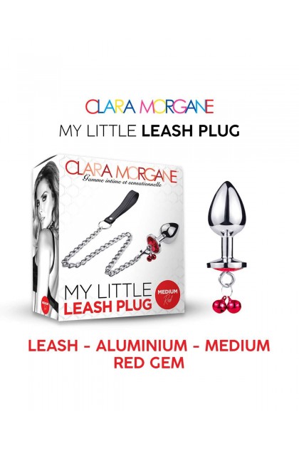 Plug bijou my little leash plug - ROUGE - M - Love Shop Avenue