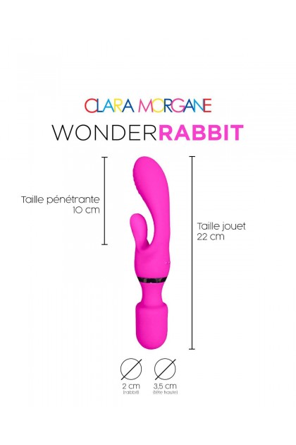 Vibromasseur wand 2 en 1  wonder rabbit rose - Love Shop Avenue