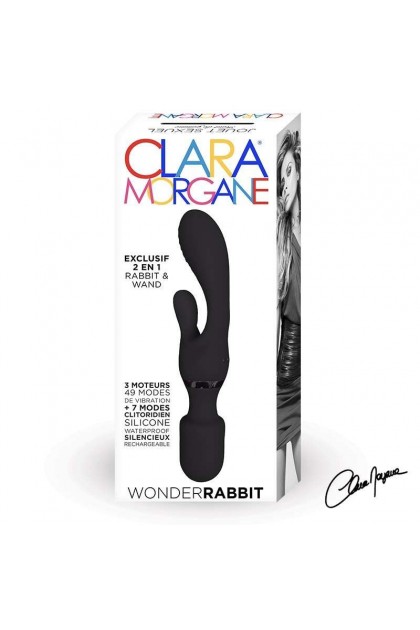 Vibromasseur wand 2 en 1  wonder rabbit noir - Love Shop Avenue