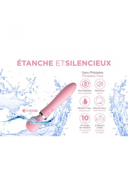 Vibromasseur 2 en 1  powerful wand rose - Love Shop Avenue