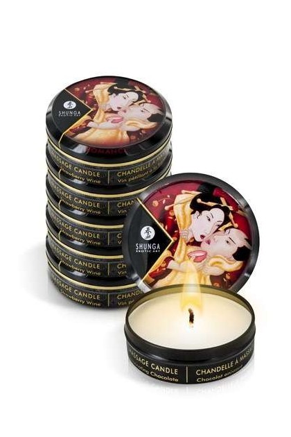 Bougie de massage shunga romance fraise & vin petillant