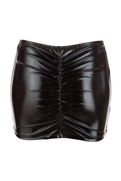 Mini jupe en wetlook noir - L - Love Shop Avenue