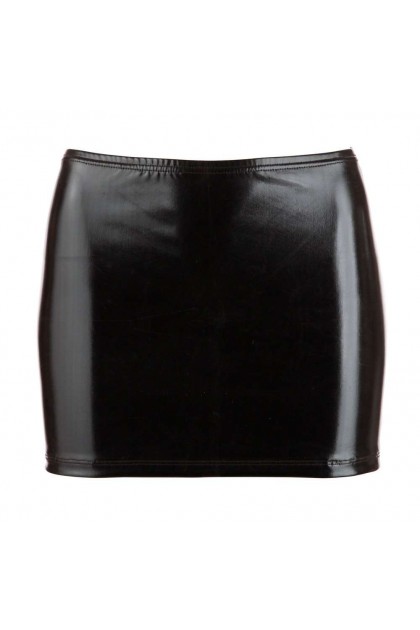 Mini jupe en wetlook noir - L - Love Shop Avenue