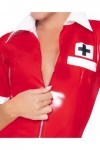 Minirobe infirmiere rouge  en vinyle avec coiffe  - XL