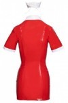 Minirobe infirmiere rouge  en vinyle avec coiffe  - XL