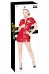 Minirobe infirmiere rouge  en vinyle avec coiffe  - XL