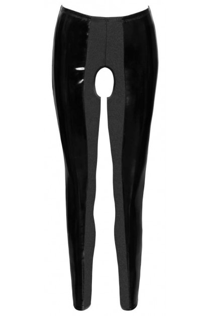 Leggings ouvert a l'entrejambe en vernis noir  - S - Love Shop Avenue