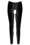 Leggings ouvert a l'entrejambe en vernis noir  - S - Love Shop Avenue