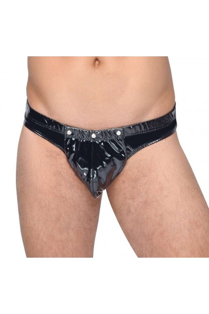 Slip noir en vinyl avec fonction swell sous la poche détachable - L