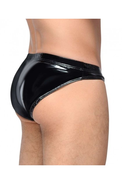 Slip noir en vinyl avec fonction swell sous la poche détachable - L