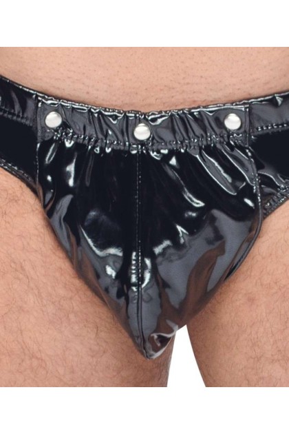 Slip noir en vinyl avec fonction swell sous la poche détachable - L