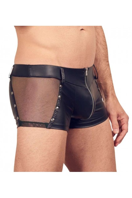 Boxer noir en wetlook avec fermeture éclair - 2XL - Love Shop Avenue