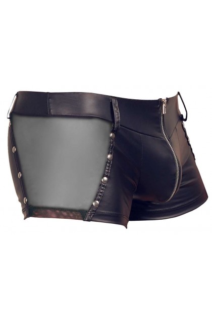 Boxer noir en wetlook avec fermeture éclair - 2XL - Love Shop Avenue