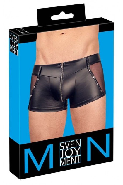 Boxer noir en wetlook avec fermeture éclair - 2XL - Love Shop Avenue