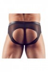 Slip ouvert noir transparent effet wetlook sur la ceinture - 2XL