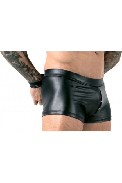 Boxer noir en wetlook avec attache poignets - XL - Love Shop Avenue
