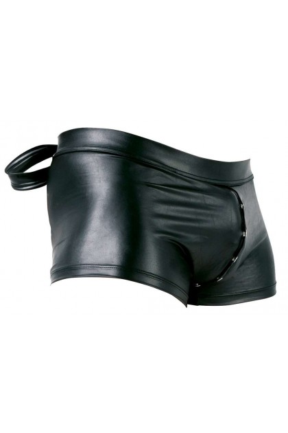 Boxer noir en wetlook avec attache poignets - XL - Love Shop Avenue
