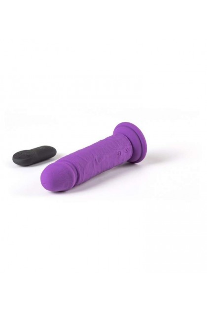GODE RÉALISTE VIBRANT 14.4CM AVEC TÉLÉCOMMANDE R11 VIOLET