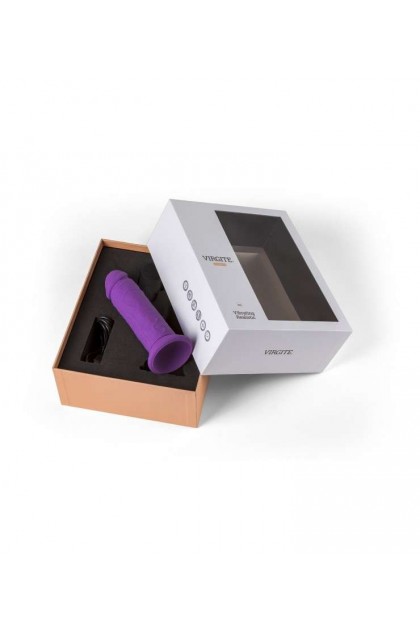 GODE RÉALISTE VIBRANT 14.4CM AVEC TÉLÉCOMMANDE R11 VIOLET