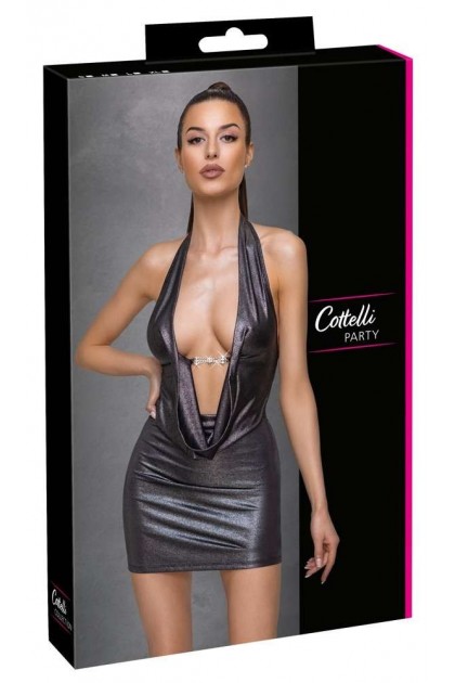 Robe courte aux reflets argentés scintillants  - L