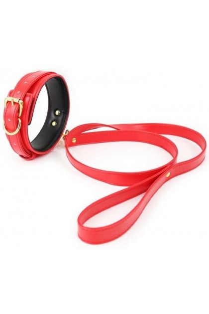 COLLIER ET LAISSE LIGHTY ROUGE