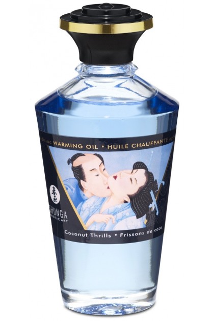 Huile de massage chauffante shunga frissons coco - Love Shop Avenue
