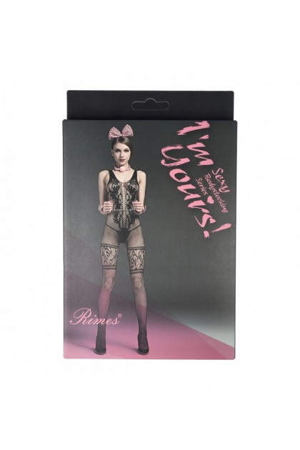 BODYSTOCKING NOIR 7098 - RIMES - S/M/L