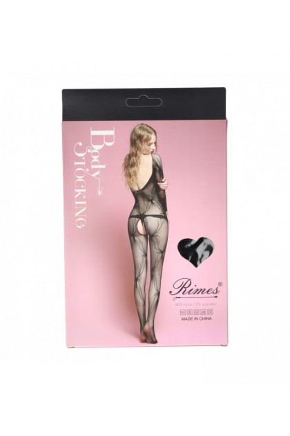 Bodystocking noir 7072 - RIMES - S/M/L - Love Shop Avenue