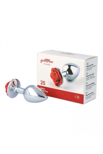Plug bijou métallique nº 25 - ROSE ROUGE - S - Love Shop Avenue