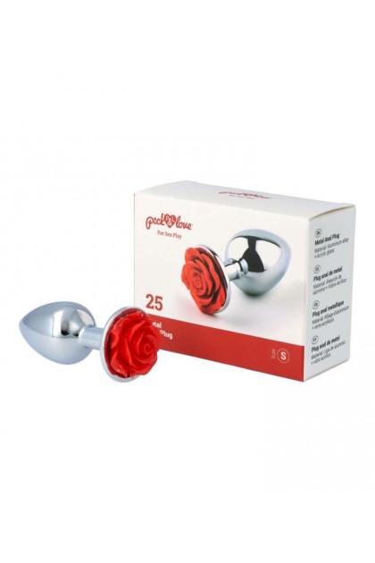Plug bijou métallique nº 25 - ROSE ROUGE - S - Love Shop Avenue