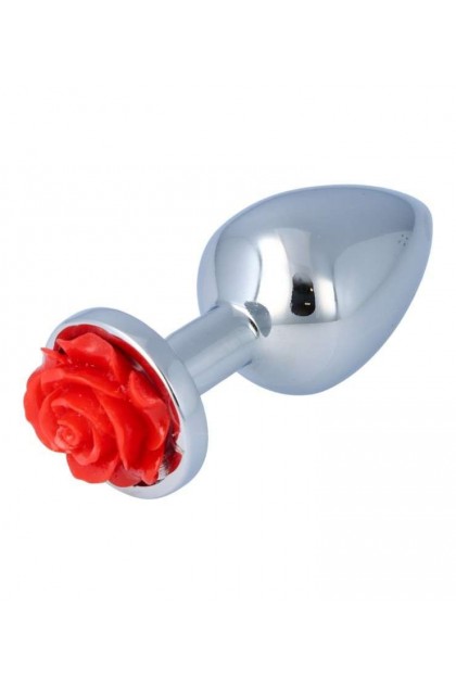 Plug bijou métallique nº 26 - ROSE ROUGE - M - Love Shop Avenue